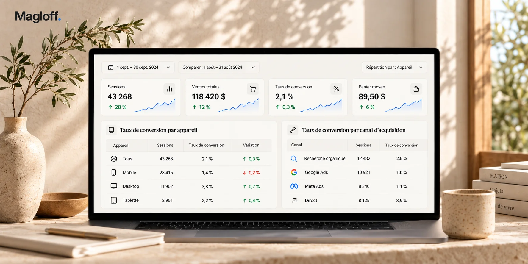 Analyse des performances et des sources d’acquisition d’une boutique Shopify