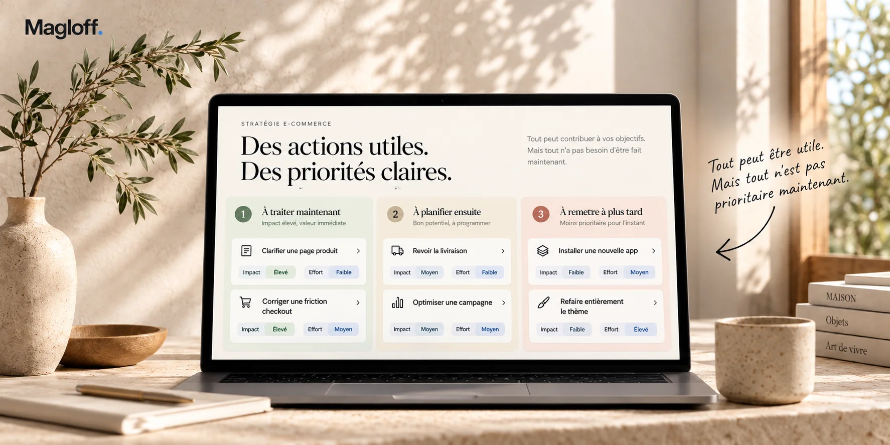 Priorisation des opportunités de croissance d’une boutique Shopify