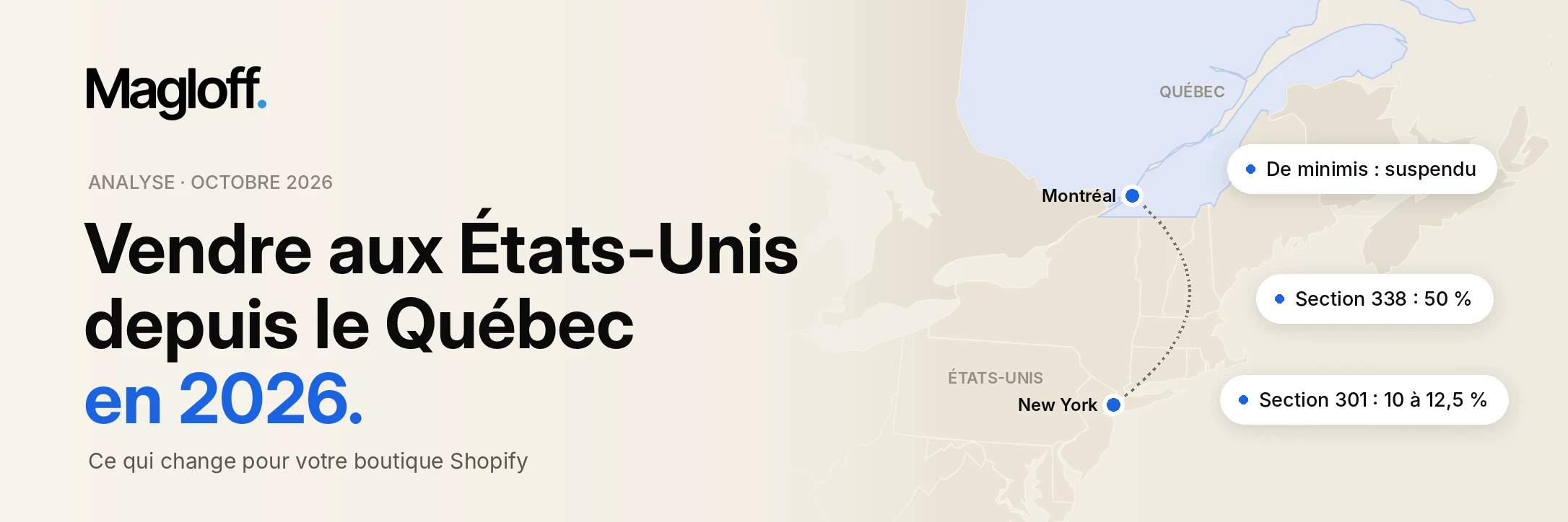 Vendre aux États-Unis depuis le Québec en 2026 avec Shopify